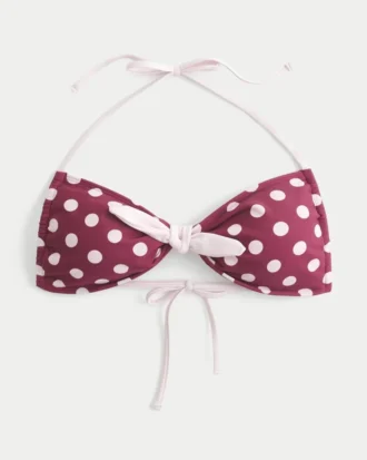 Önden Bağlamalı Halter Bandeau Bikini Üstü