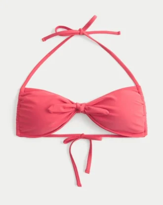 Önden Bağlamalı Halter Bandeau Bikini Üstü