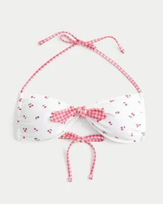 Önden Bağlamalı Halter Bandeau Bikini Üstü
