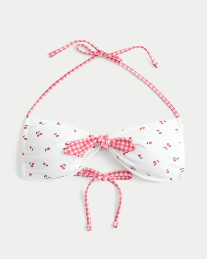 Önden Bağlamalı Halter Bandeau Bikini Üstü Önden Bağlamalı Halter Bandeau Bikini Üstü