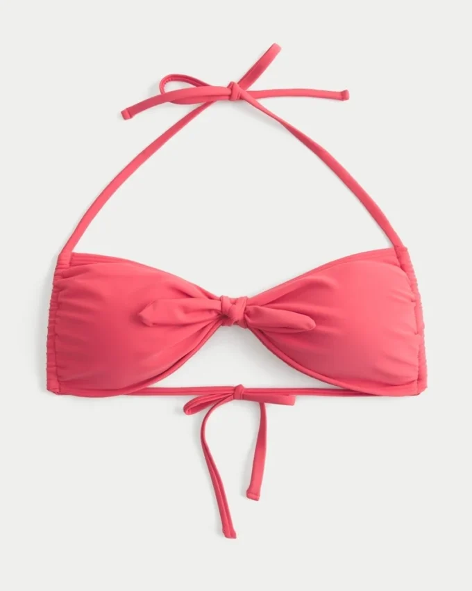Önden Bağlamalı Halter Bandeau Bikini Üstü Önden Bağlamalı Halter Bandeau Bikini Üstü