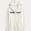 Şönil Logo Grafik Fermuarlı Kapüşonlu Sweatshirt Şönil Logo Grafik Fermuarlı Kapüşonlu Sweatshirt