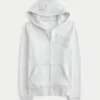 NYC Grafik Fermuarlı Kapüşonlu Sweatshirt