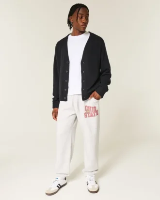 Ohio State Üniversitesi Buckeyes Grafik Bol Kesim Fleece Jogger Pantolon Ohio State Üniversitesi Buckeyes Grafik Bol Kesim Fleece Jogger Pantolon