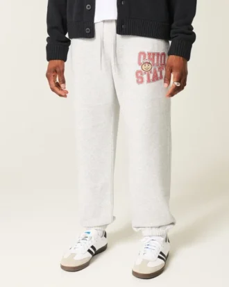 Ohio State Üniversitesi Buckeyes Grafik Bol Kesim Fleece Jogger Pantolon Ohio State Üniversitesi Buckeyes Grafik Bol Kesim Fleece Jogger Pantolon