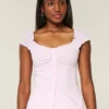 Omuzları Açık/Kapalı Poplin Bluz