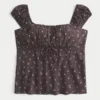 Omuzları Açık/Kapalı Scoop Babydoll Üst
