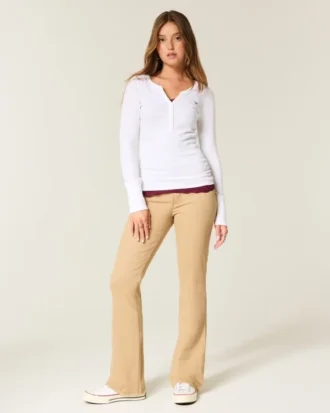 Orta Bel Haki Bootcut Kot Pantolon Orta Bel Haki Bootcut Kot Pantolon