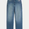 Orta Yıkama Alien Grafik Baggy Jeans