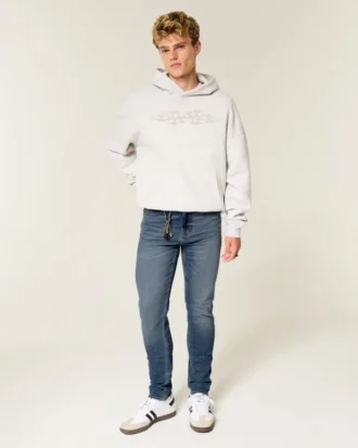 Orta Yıkama Atletik Skinny Jean