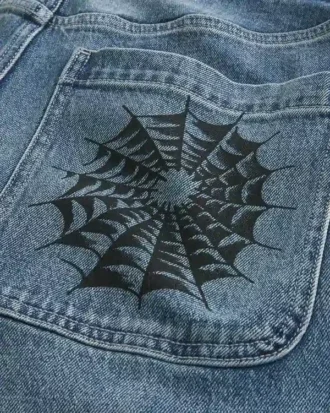 Orta Yıkama Doodle Baggy Jeans