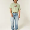 Orta Yıkama Skater Bol Paça Kot Pantolon