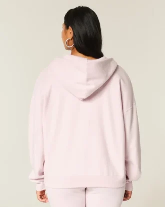 Oversize Fermuarlı Kapüşonlu Sweatshirt