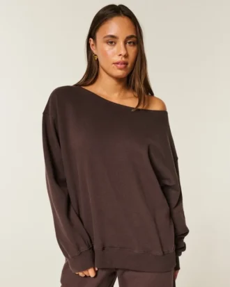 Oversize Omuzsuz Sweatshirt