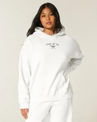 Oversized Class of ’26 Grafik Kapüşonlu Sweatshirt