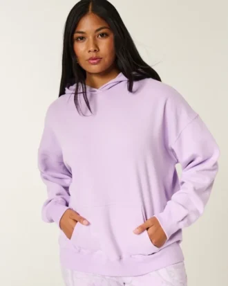 Oversized Kamuflaj Astarlı Kapüşonlu Sweatshirt