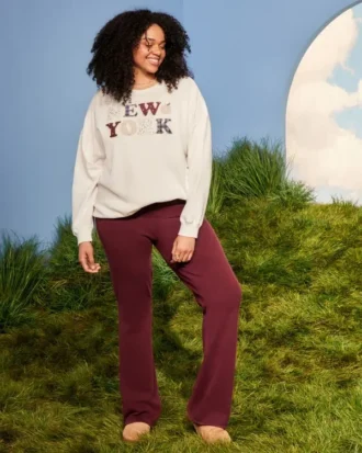 Oversized New York Grafikli Crew Sweatshirt