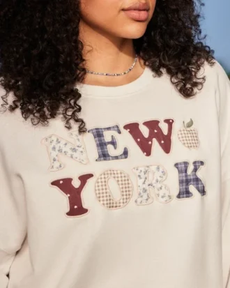 Oversized New York Grafikli Crew Sweatshirt