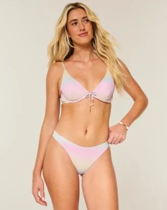 Parlak Yüksek Bacak Cheeky Bikini Altı