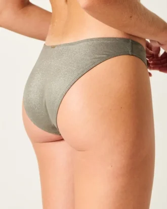 Parlak Yüksek Bacak Cheeky Bikini Altı