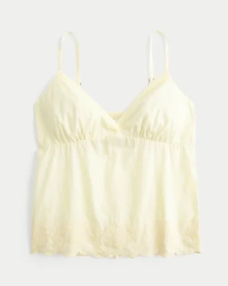 Parıltılı Nakışlı Babydoll Üst