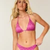 Parıltılı Çok Yönlü Üçgen Bikini Üstü
