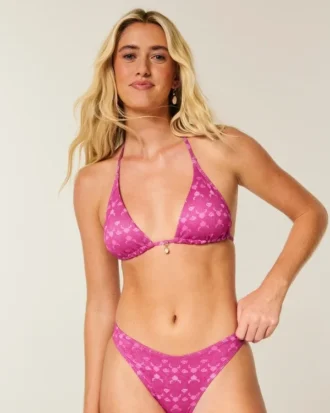 Parıltılı Çok Yönlü Üçgen Bikini Üstü