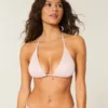 Parıltılı Çok Yönlü Üçgen Bikini Üstü