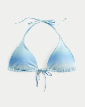 Parıltılı Çok Yönlü Üçgen Bikini Üstü