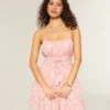 Parıltılı Smocked Mini Elbise