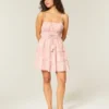Parıltılı Smocked Mini Elbise