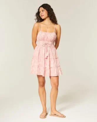 Parıltılı Smocked Mini Elbise Parıltılı Smocked Mini Elbise