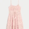 Parıltılı Smocked Mini Elbise