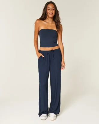 Pull-On Slub Pantolon