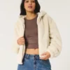 Rahat Suni Kürk Fermuarlı Kapüşonlu Sweatshirt Rahat Suni Kürk Fermuarlı Kapüşonlu Sweatshirt