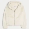 Rahat Suni Kürk Fermuarlı Kapüşonlu Sweatshirt Rahat Suni Kürk Fermuarlı Kapüşonlu Sweatshirt