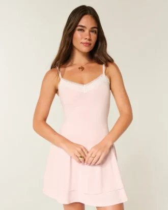 Örgü Katlı Mini Elbise