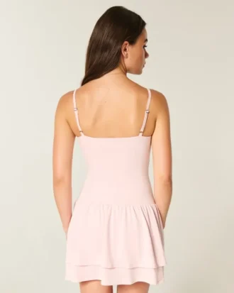 Örgü Katlı Mini Elbise