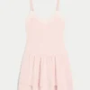 Örgü Katlı Mini Elbise
