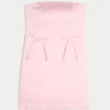 Saten Straplez Fiyonklu Bodycon Elbise