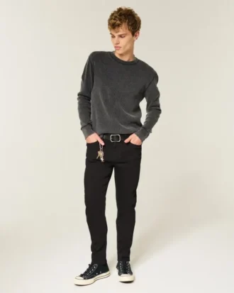 Siyah Solmaz Atletik Skinny Jean