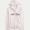 Slim Athletic Dept Grafikli Fermuarlı Kapüşonlu Sweatshirt