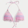 Smocked Halter Üçgen Bikini Üstü Smocked Halter Üçgen Bikini Üstü