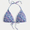 Smocked Halter Üçgen Bikini Üstü