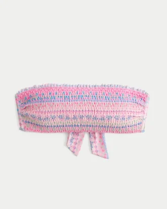 Smoklu Bandeau Bikini Üstü