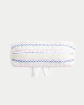 Smoklu Bandeau Bikini Üstü