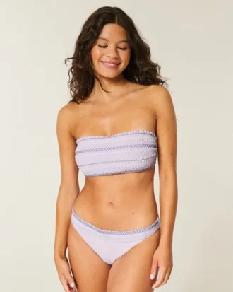 Smoklu Bandeau Bikini Üstü
