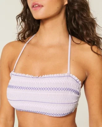 Smoklu Bandeau Bikini Üstü
