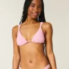 Smoklu Omuz Üstü Üçgen Bikini Üstü