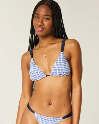 Smoklu Omuz Üstü Üçgen Bikini Üstü